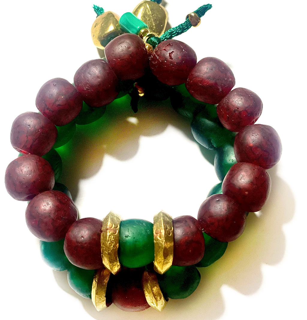 ruby vintage glass bracelet