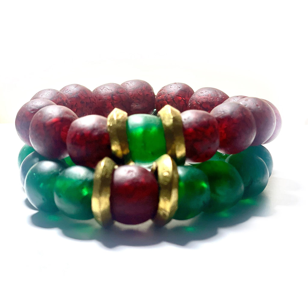 ruby vintage glass bracelet