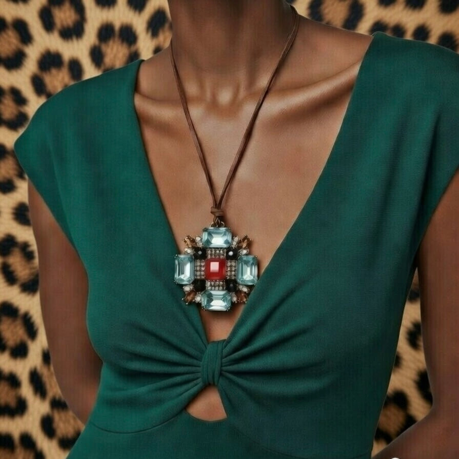 vintage x modern leather necklace