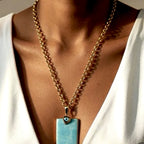 turquoise and vintage heart necklace