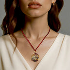 red silk cord zodiac necklace
