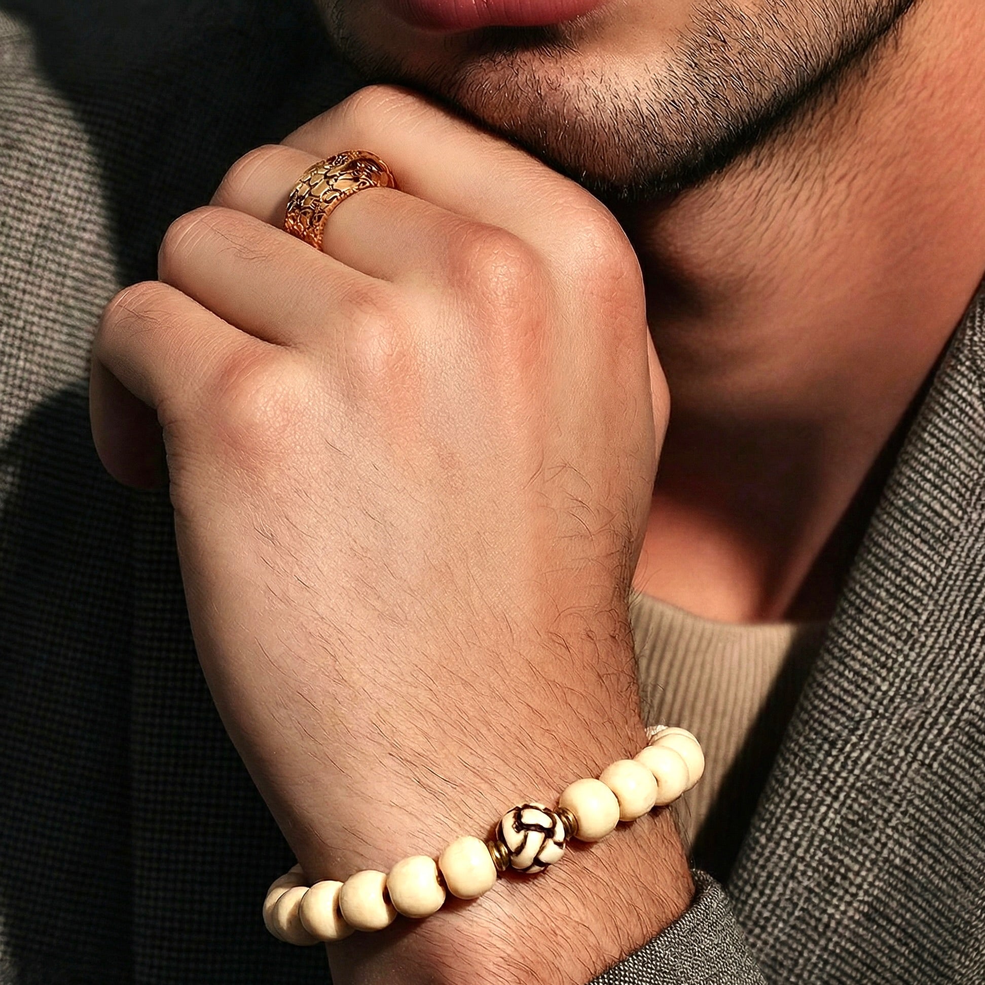 knot meets tibetan bone bracelet