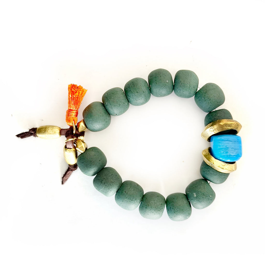 luxe green and turquoise bracelet