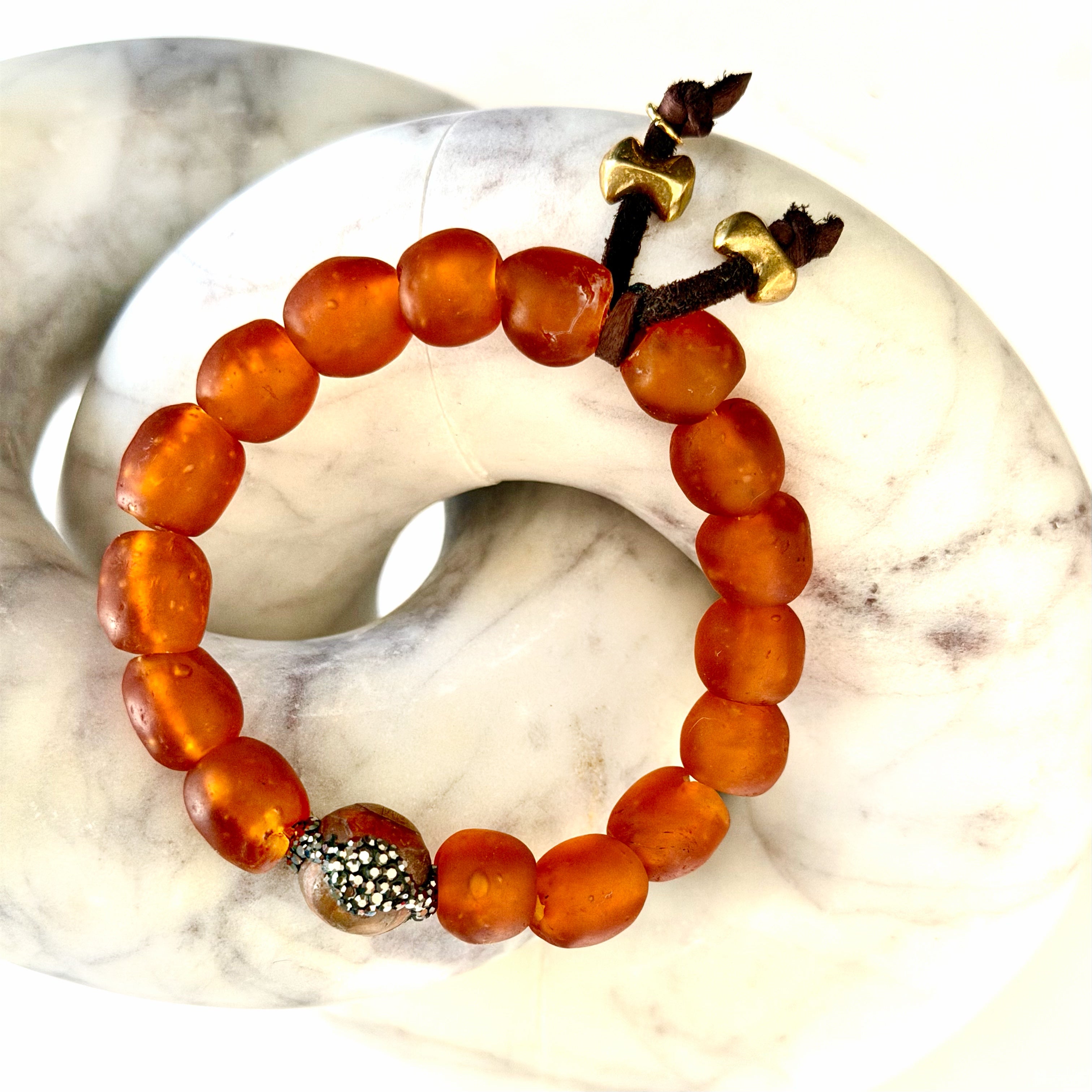 amber glass bracelet
