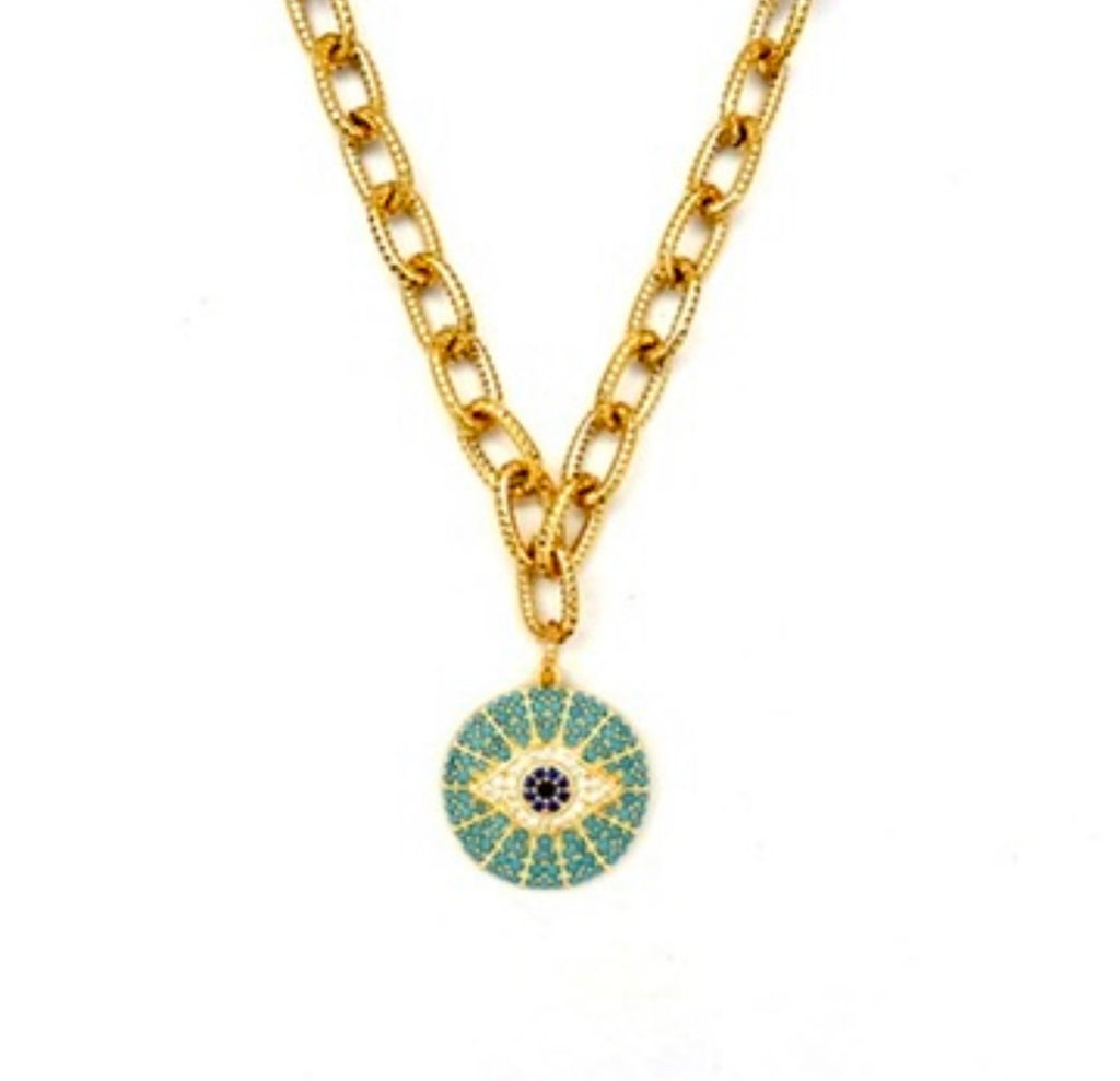 evil eye x vintage chain necklace