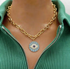 evil eye x vintage chain necklace