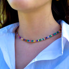 my rainbow choker necklace