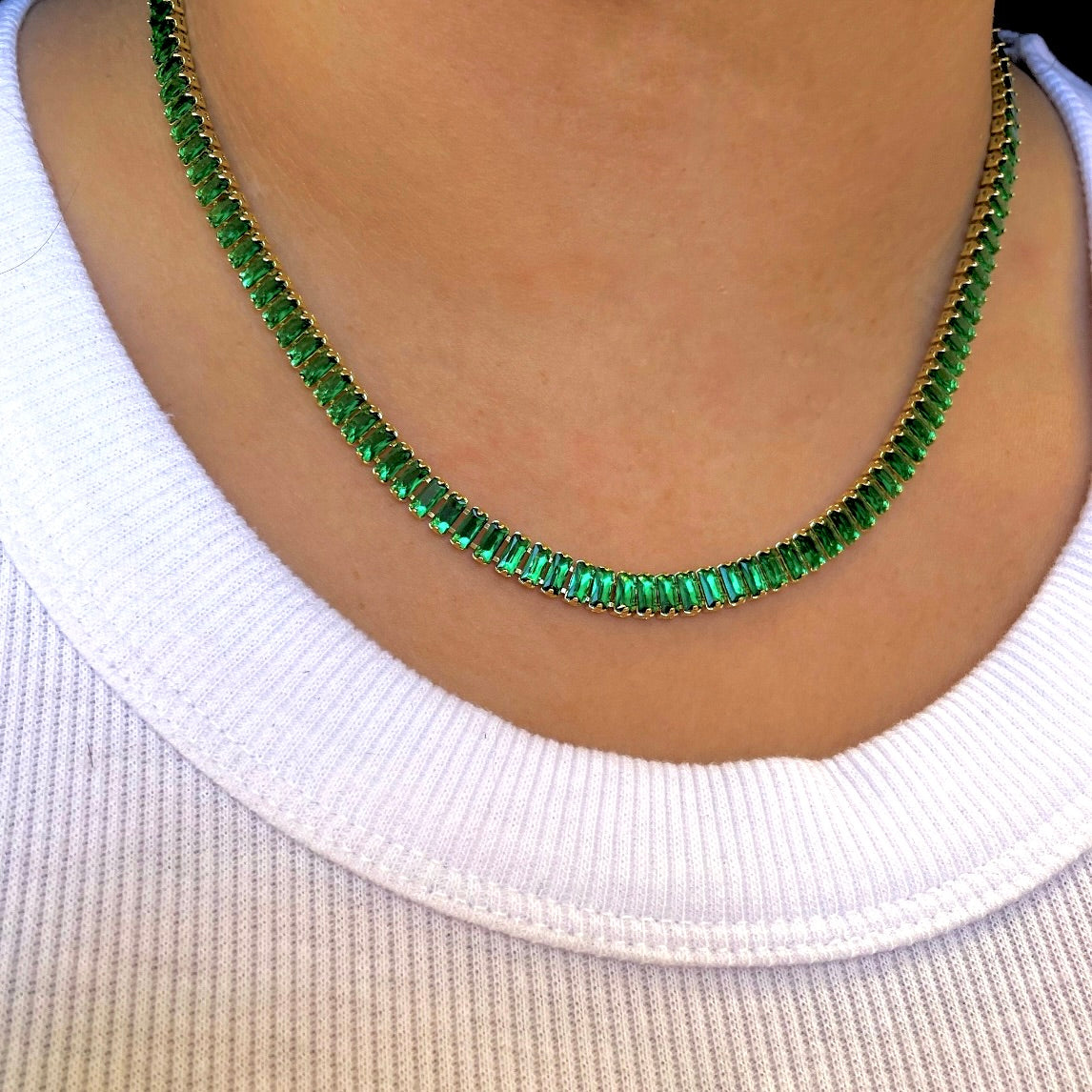 my green crystal choker necklace