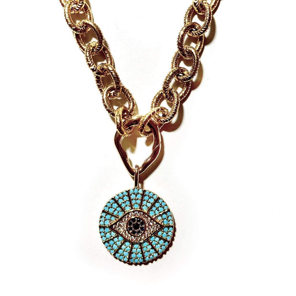 evil eye x vintage chain necklace