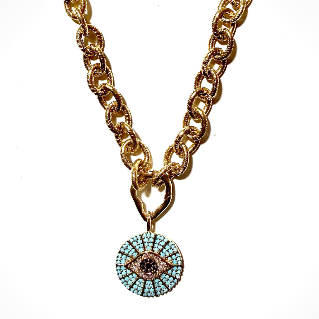 evil eye x vintage chain necklace