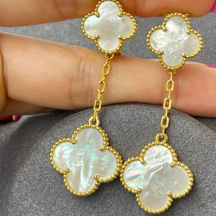 my double clover earrings