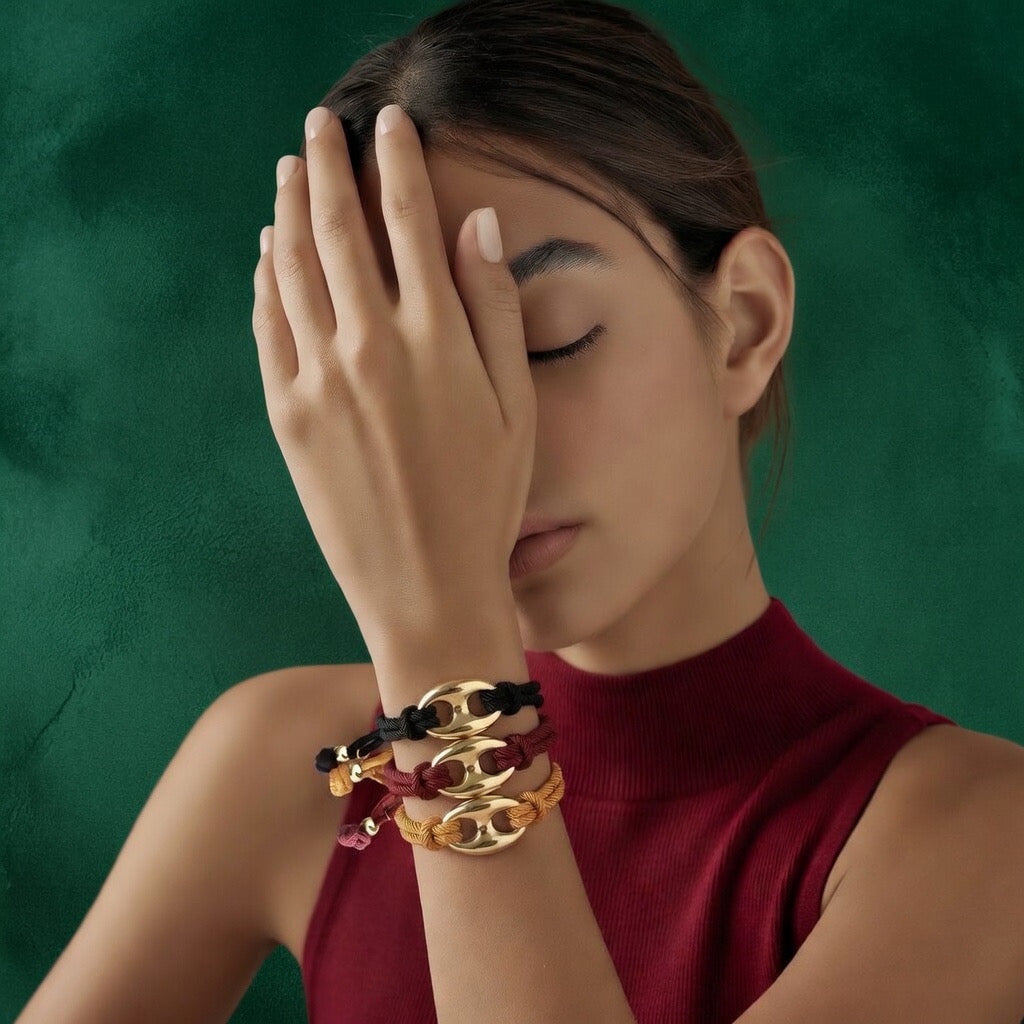 giant bubble mariner cord bracelet