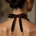 chunky pearl velvet necklace