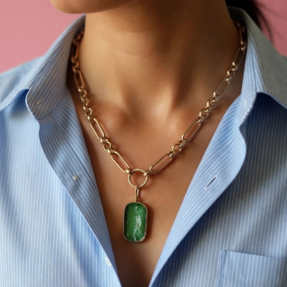aphrodite intaglio enamel necklace