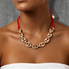 puffy gg link chain necklace