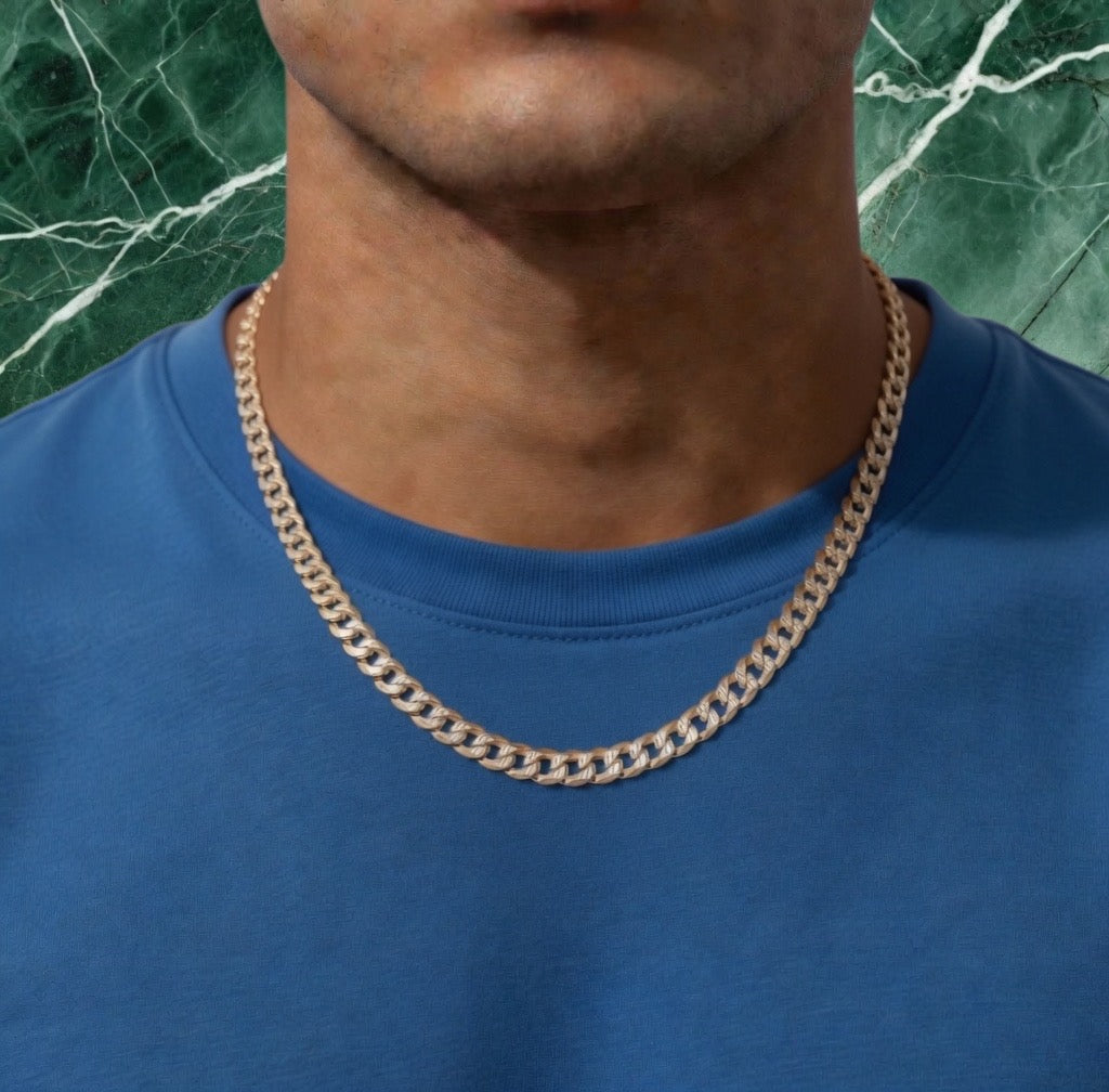 flat cubano mens necklace