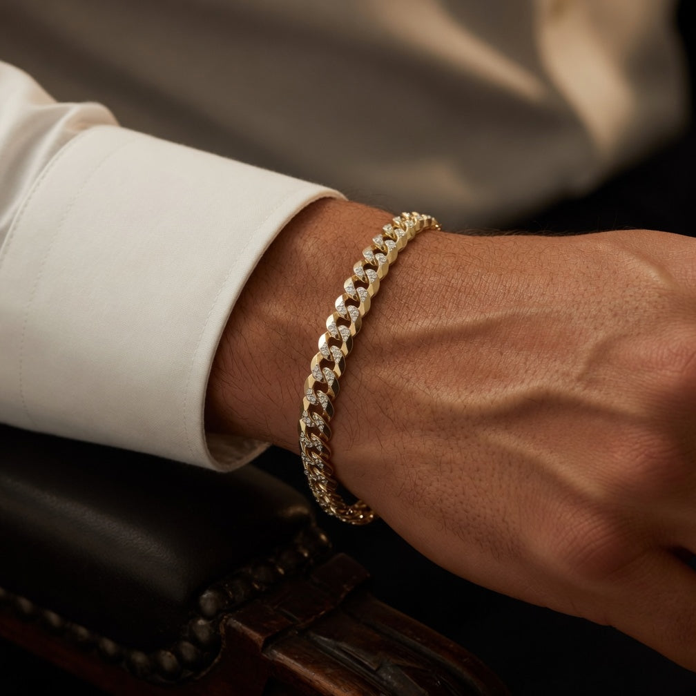 flat cubano mens bracelet