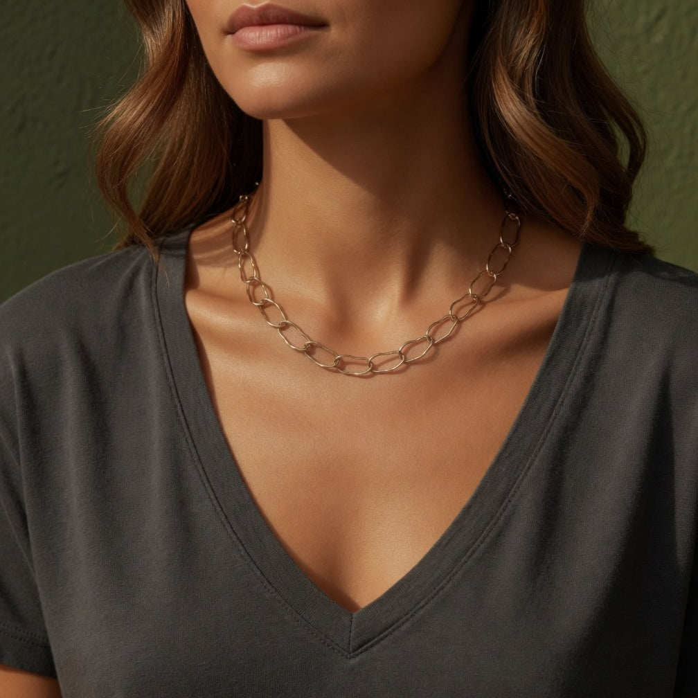 art x gold link necklace