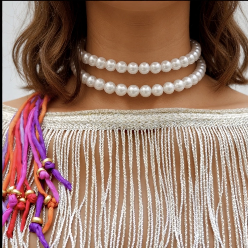 exotic pearl rainbow necklace