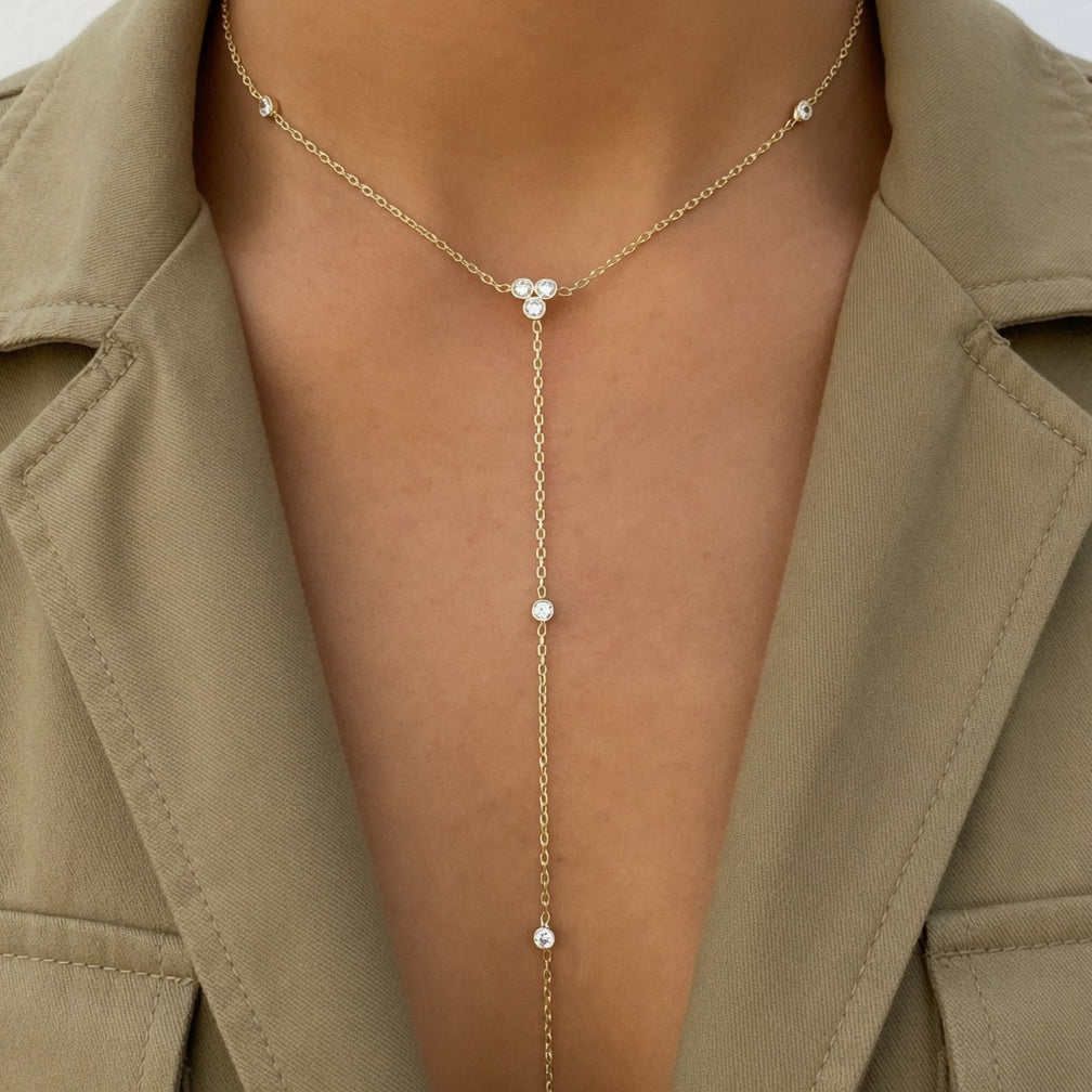 sparkly lariat necklace
