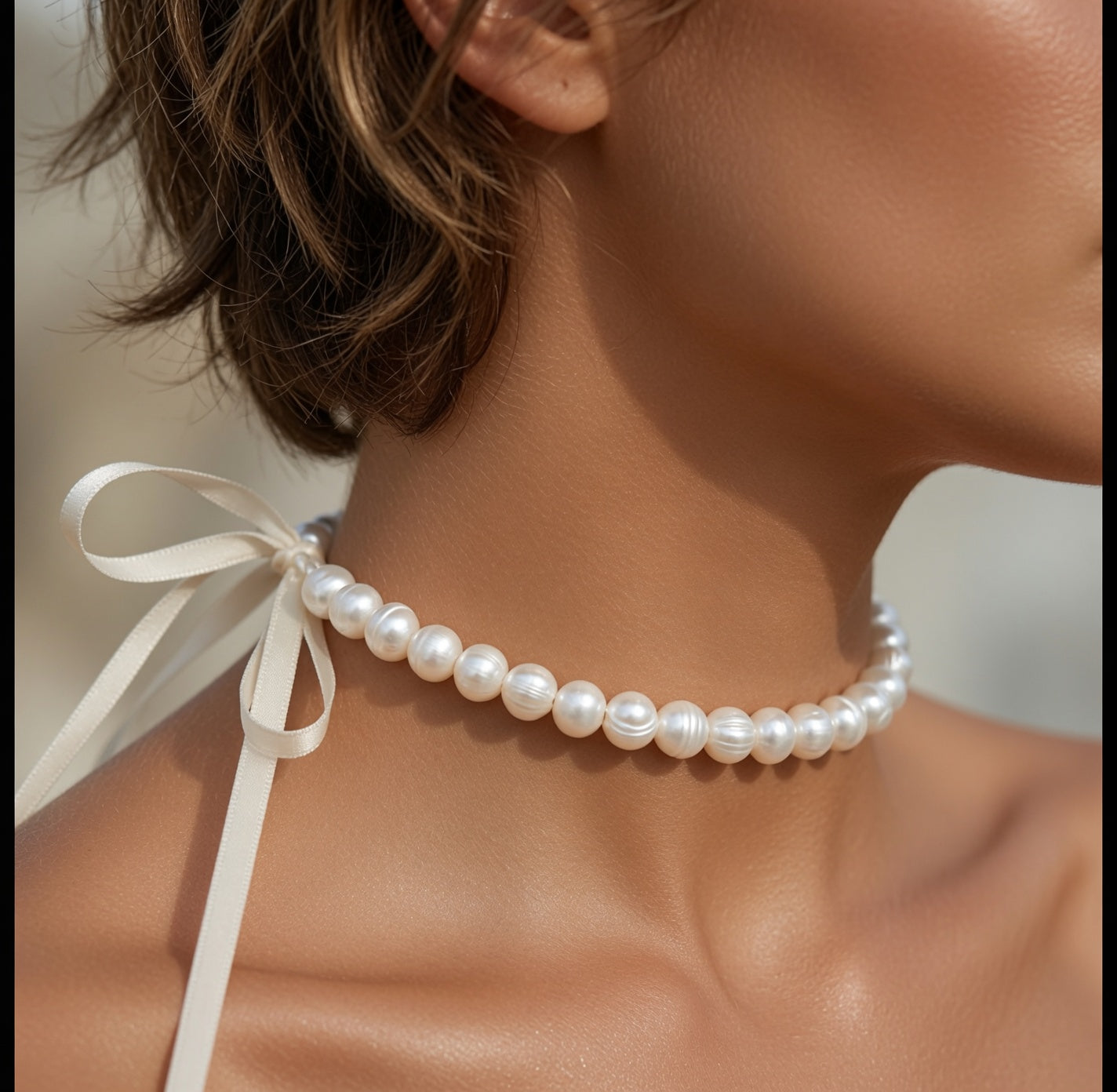 bridal pearl choker