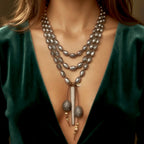 vintage glass pave sparkle necklace