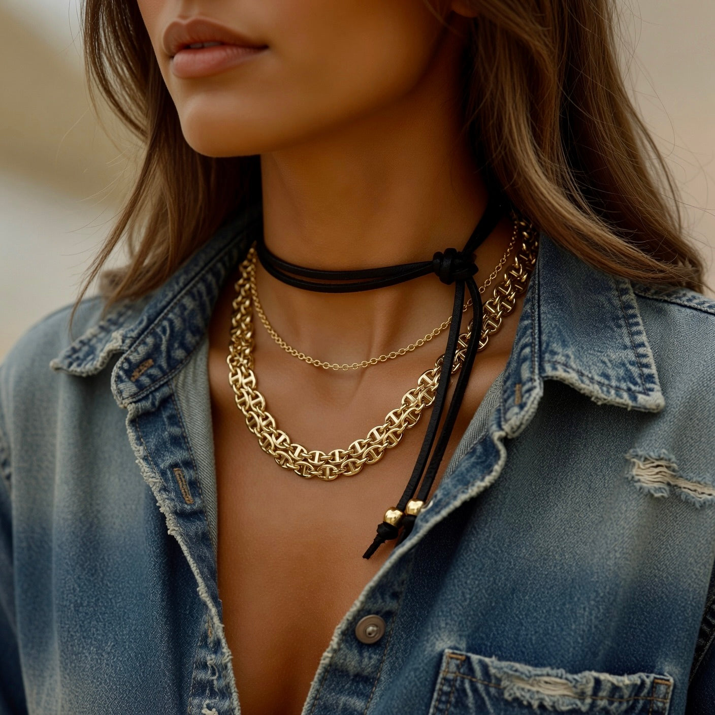 chunky mariner link chain necklace