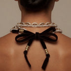chunky metal and pearl chain necklace