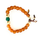 amber x green glass bracelet