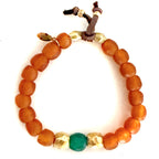 amber x green glass bracelet