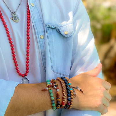 vintage tibetan wheel mens necklace
