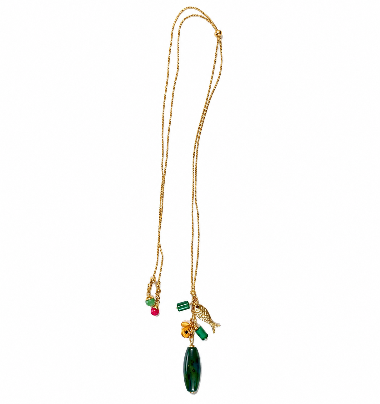 fish n gems x gold cord necklace