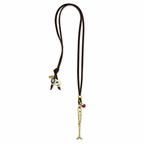 skinny fish x leather cord necklace