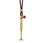 skinny fish x leather cord necklace