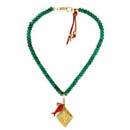vintage fish x vintage locket jade necklace