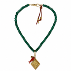vintage fish x vintage locket jade necklace