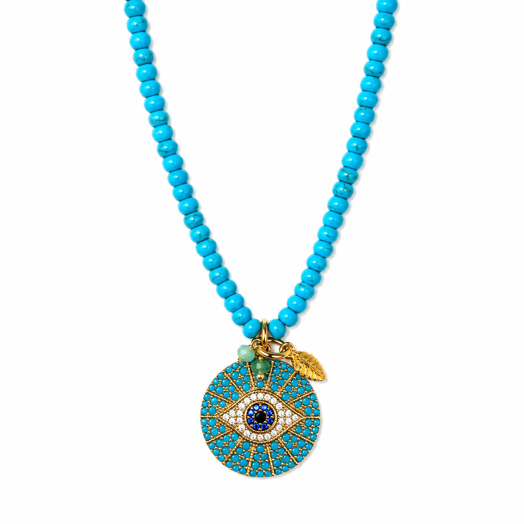 turquoise x evil eye necklace