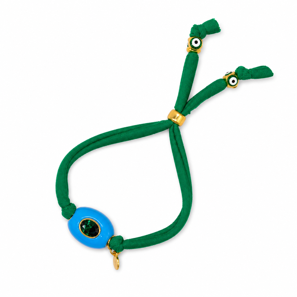 stretchy enamel oval gem bracelet