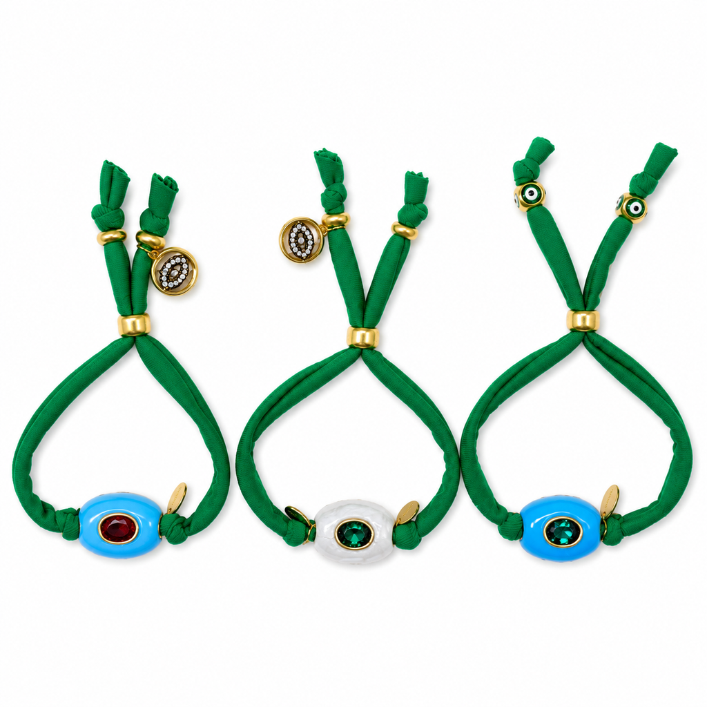 stretchy enamel oval gem bracelet
