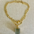 vintage square locket necklace