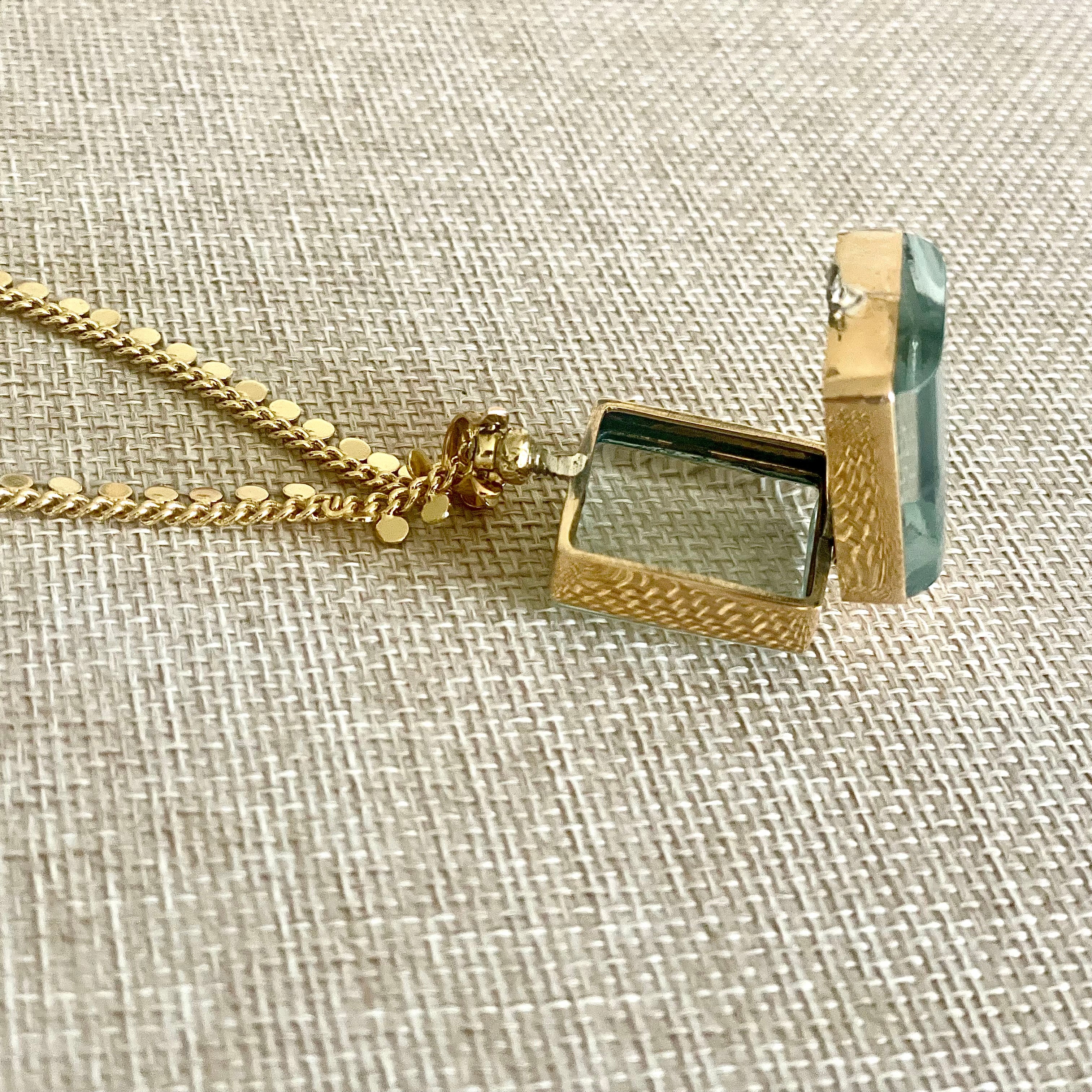 vintage square locket necklace