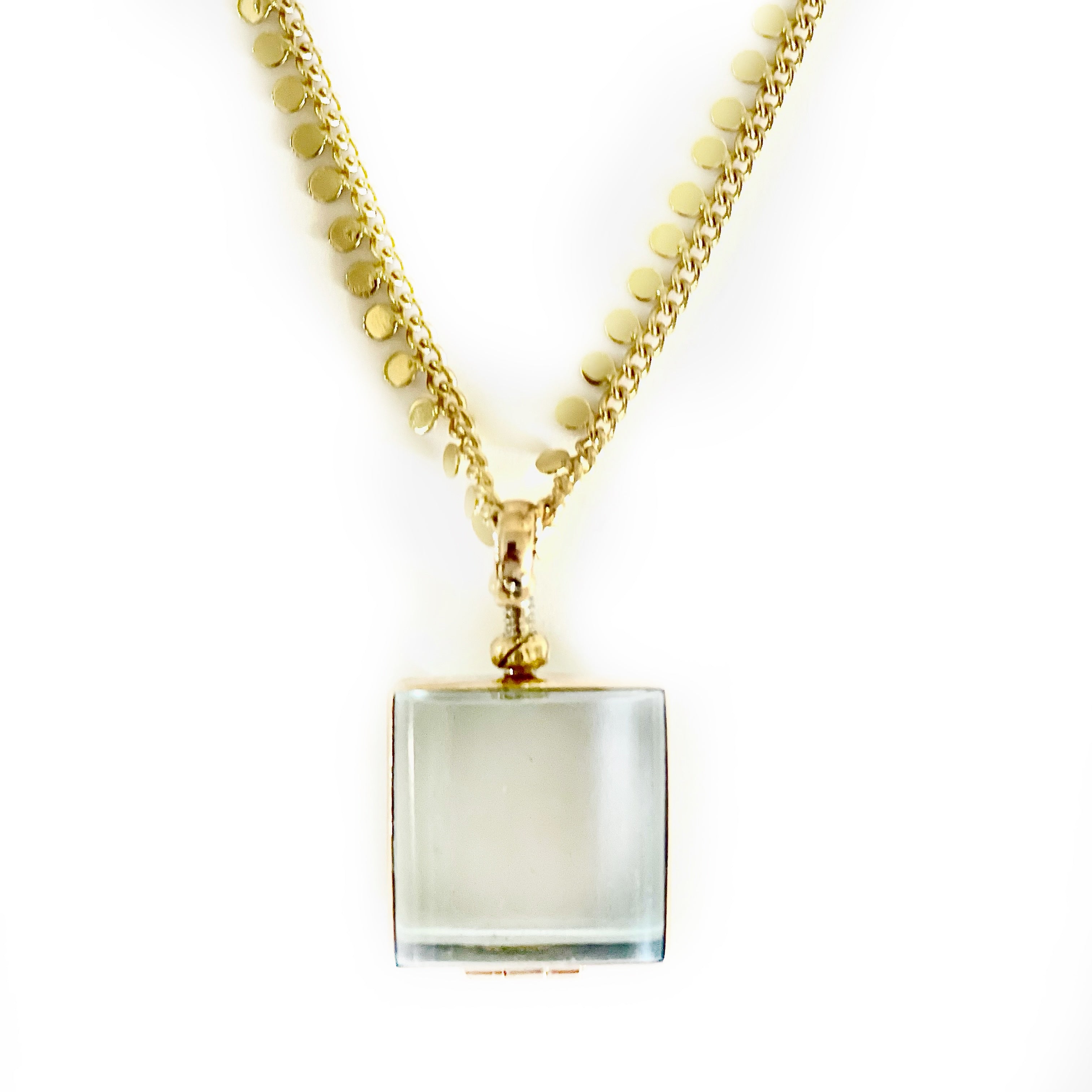 vintage square locket necklace