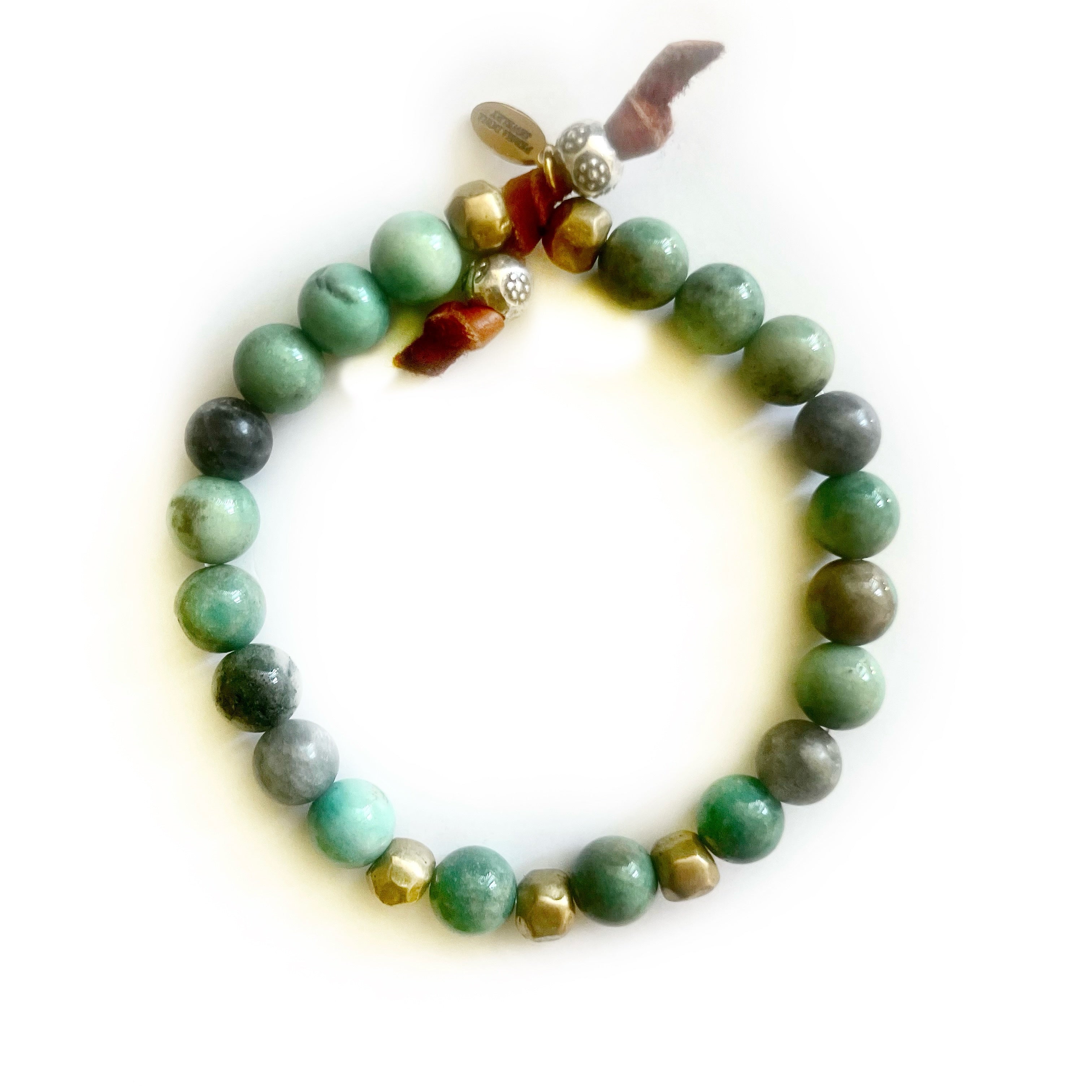green agate dessert mens bracelet