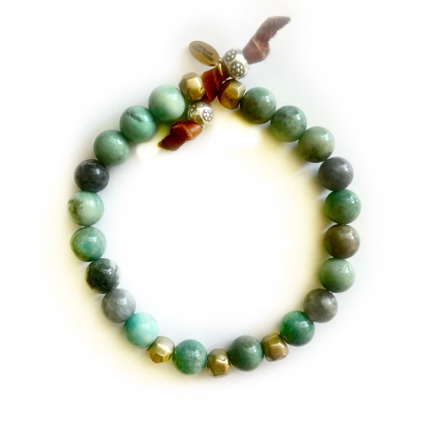 green agate dessert mens bracelet