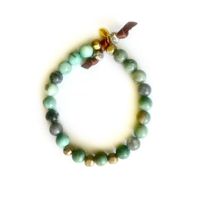 green agate dessert mens bracelet