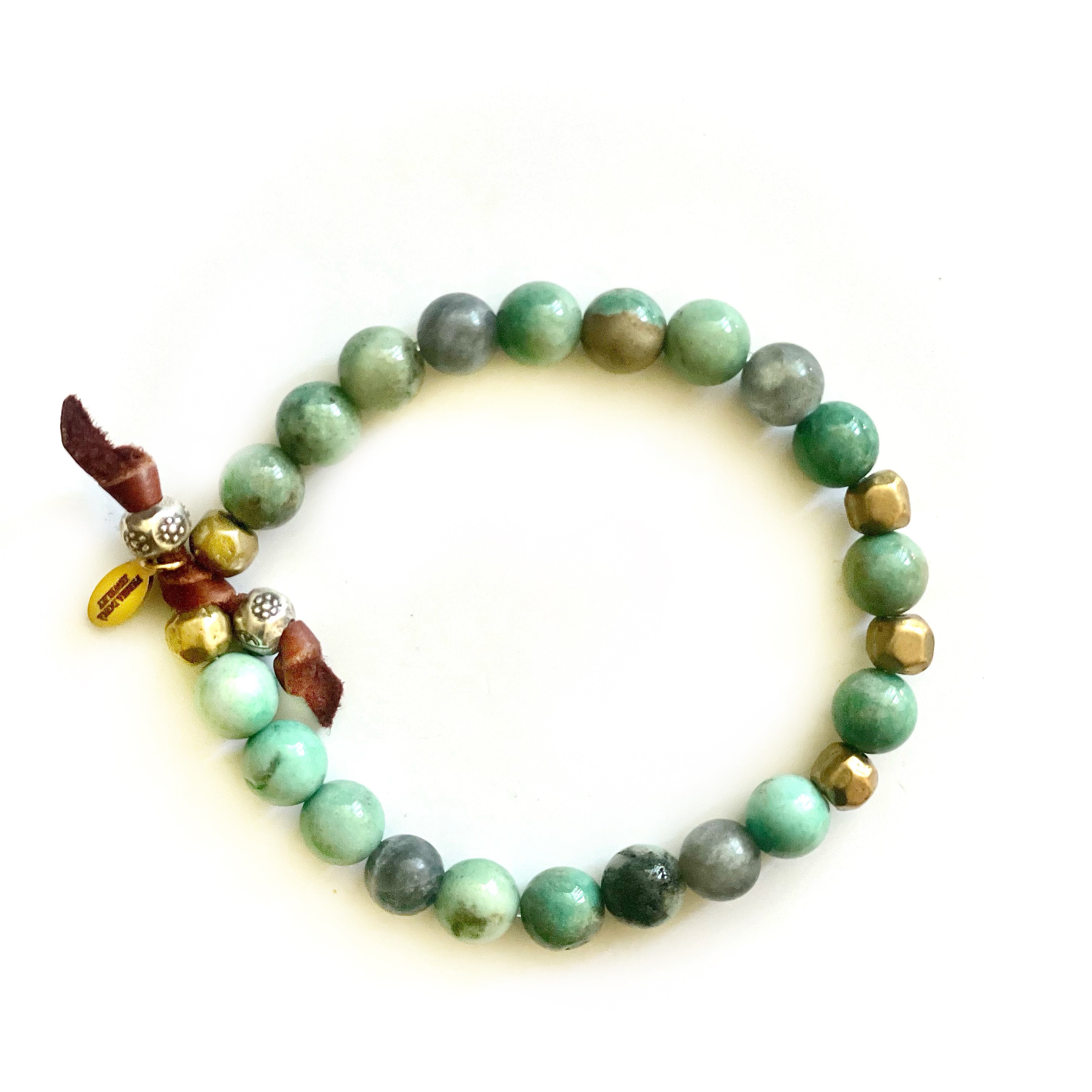 green agate dessert mens bracelet