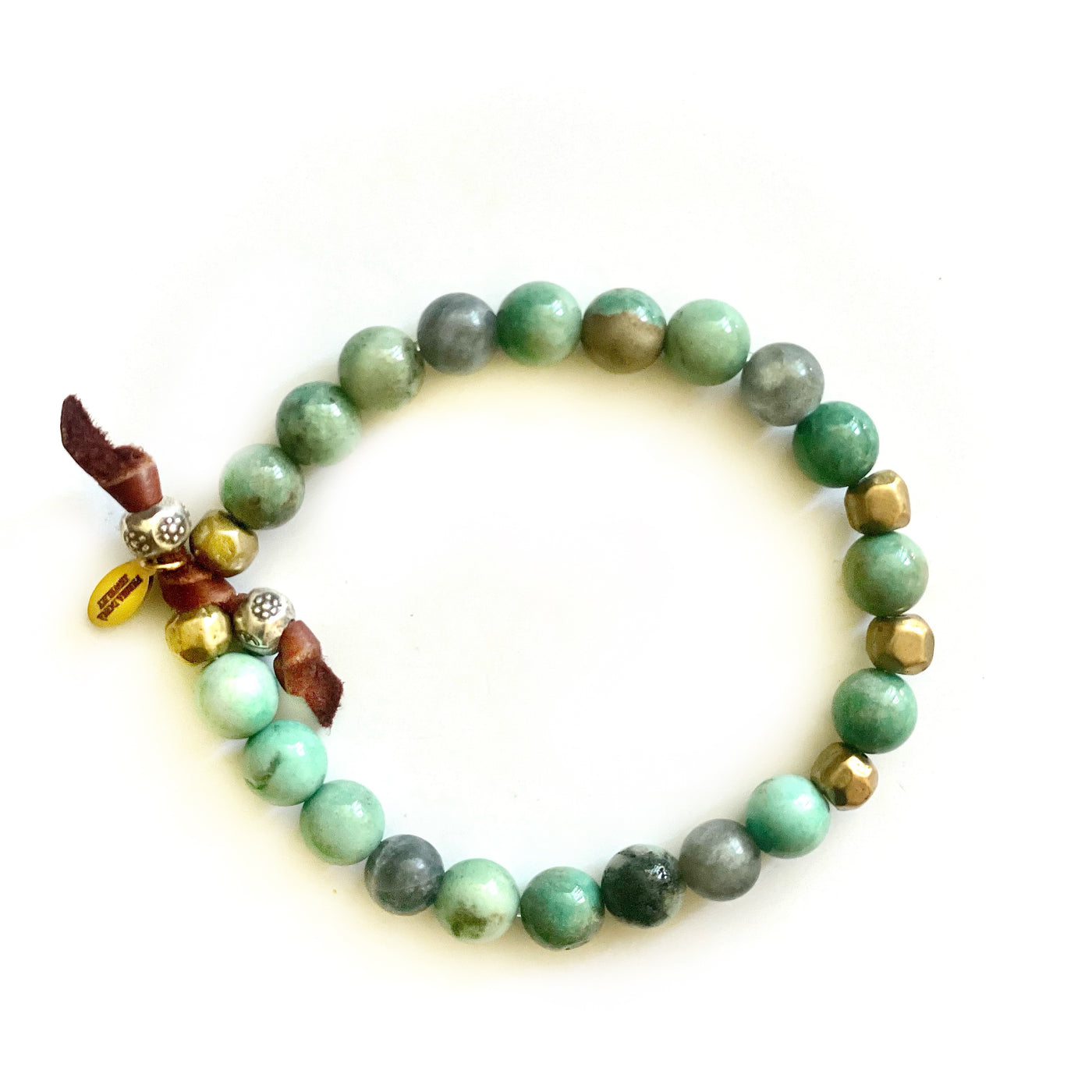 green agate dessert mens bracelet