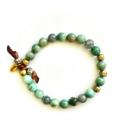 green agate dessert mens bracelet