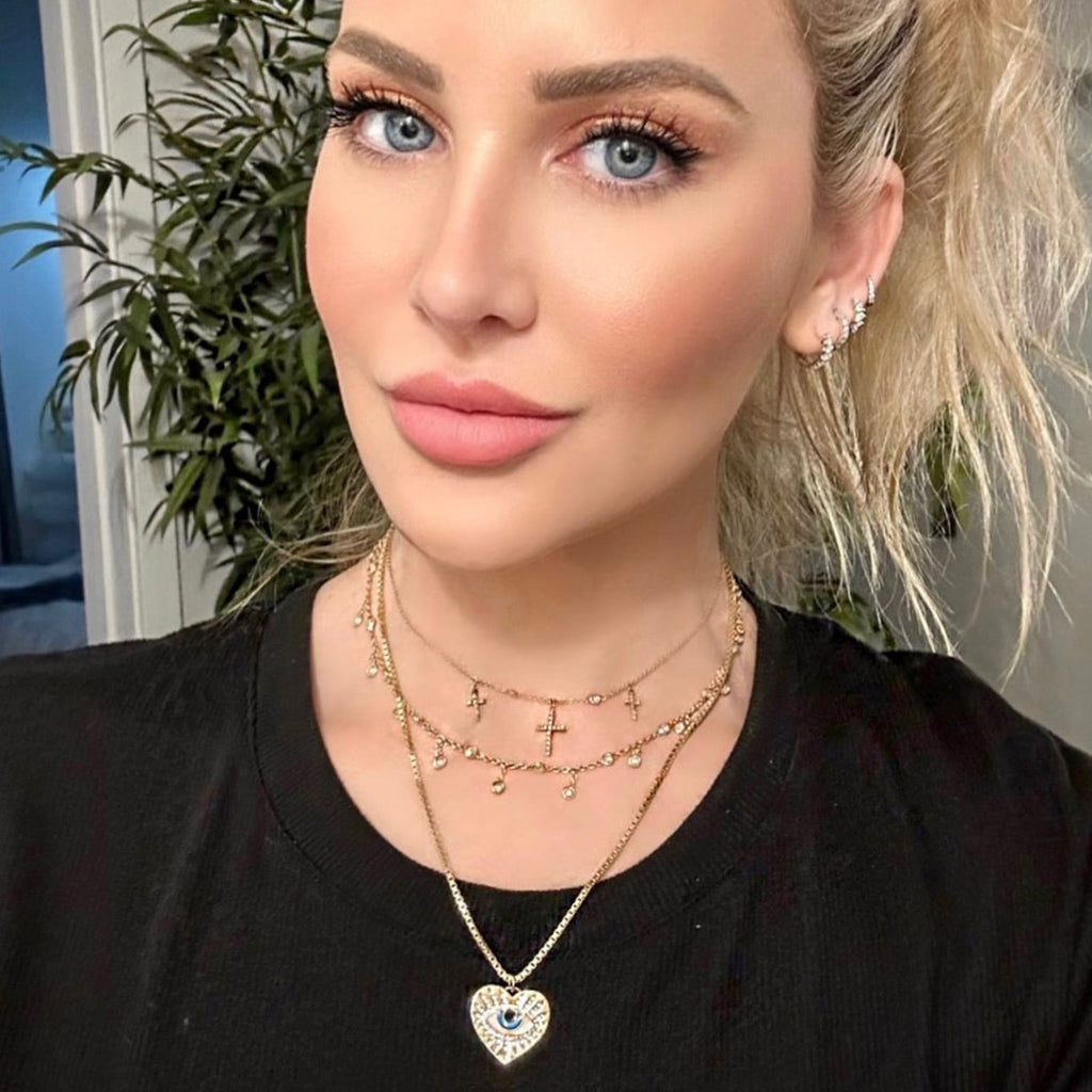 my heart and eye pendant necklace