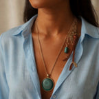 Round malachite pendant necklace